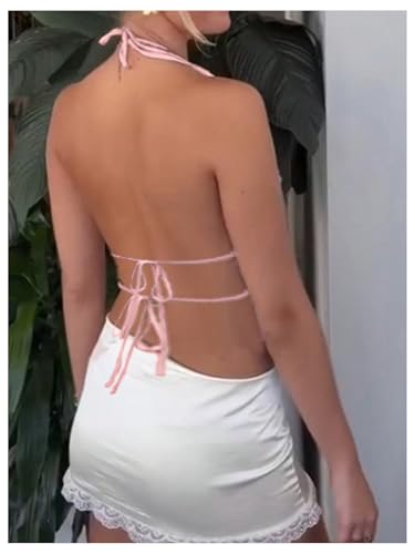 SOLY HUX Open Back Halter Tops for Women