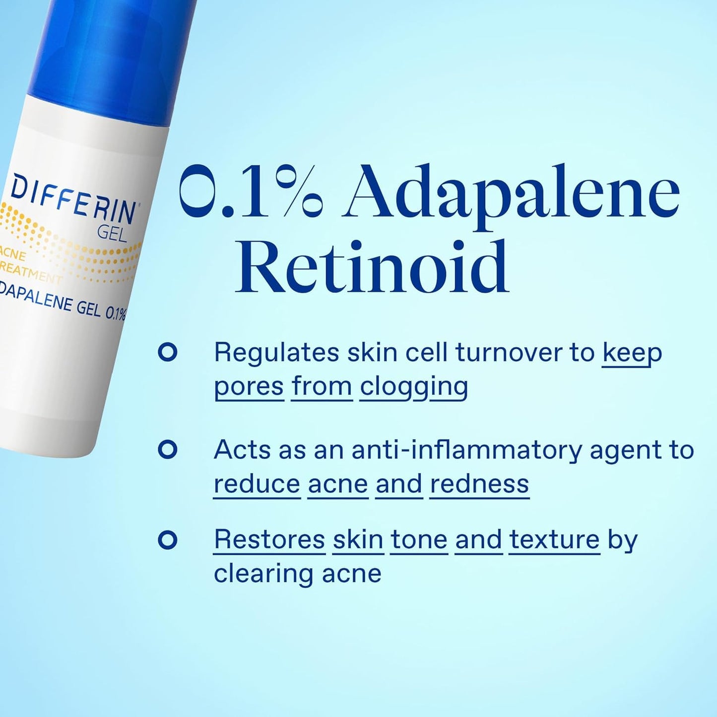 Differin Acne Treatment Gel, 45g Tube, Pack of 2 (Packaging May Vary)