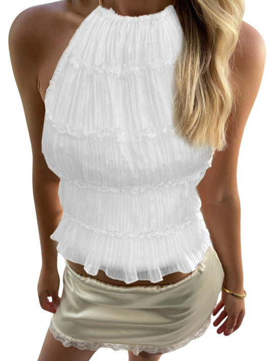 SOLY HUX Open Back Halter Tops for Women