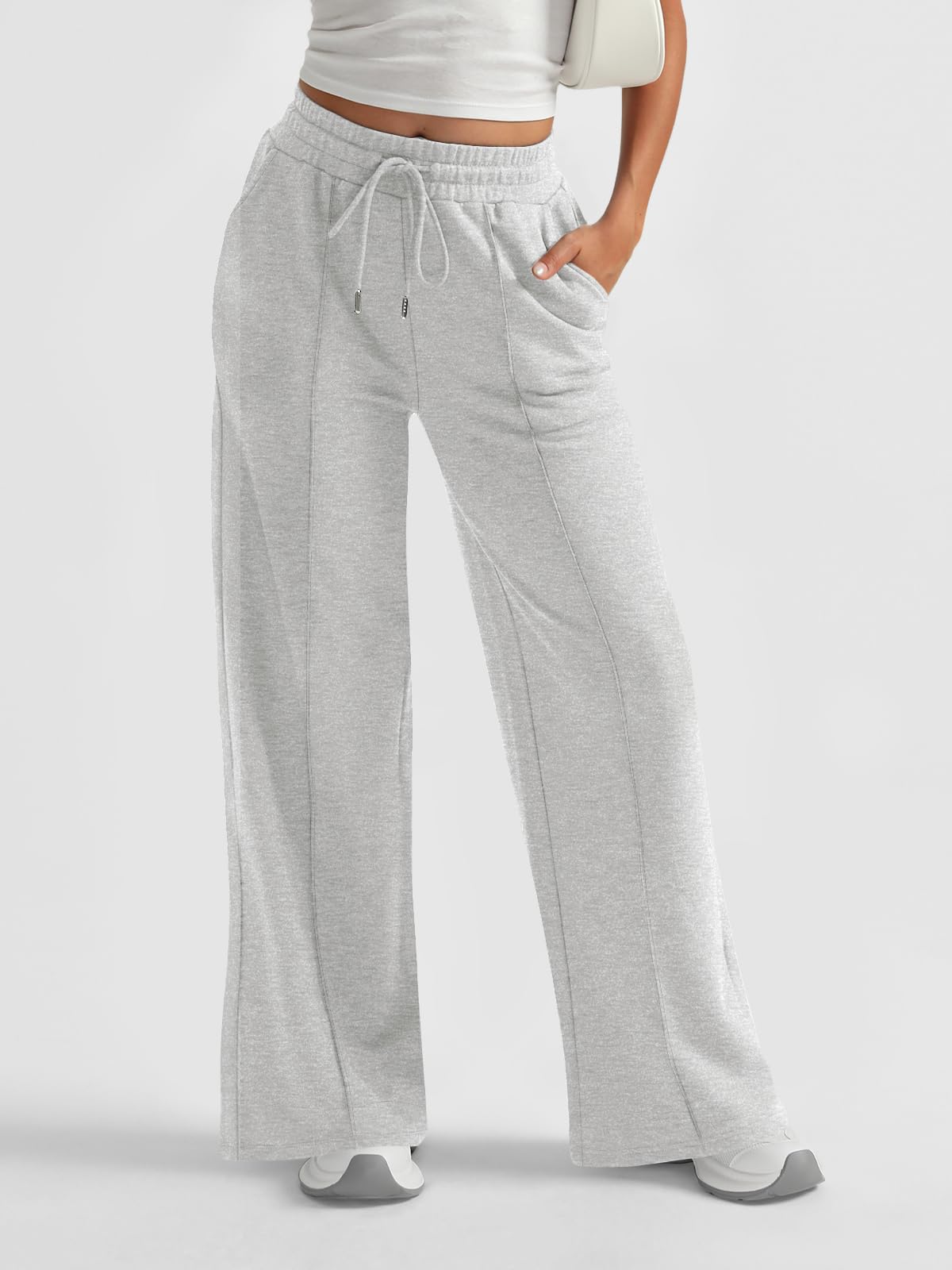 AUTOMET Women's Wide Leg Sweatpants, High Waisted Baggy Pants