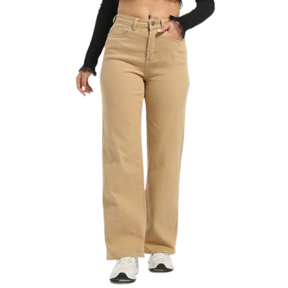 Straight Leg Jeans for Women, High Waisted Stretchy Wide Leg Denim Pants