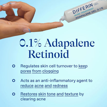 Differin Acne Treatment Gel, 45g Tube, Pack of 2 (Packaging May Vary)