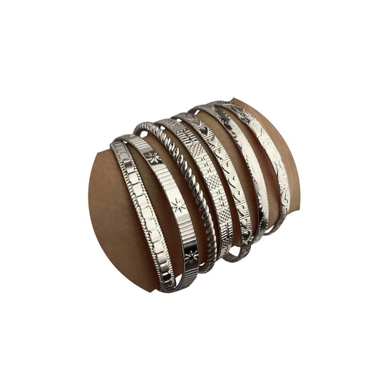 IFKM Gold Bangle Bracelets for Women, 14k Gold Plated Multi-Layer Stackable Cuff Bracelet Set