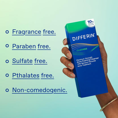 Differin Acne Face Wash with 10% Benzoyl Peroxide, 5 oz.
