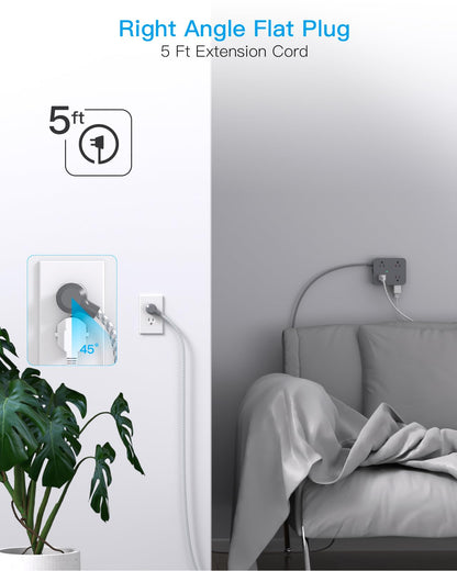 Surge Protector Power Strip - HANYCONY 8 Outlets 4 USB (2 USB C) Charging Ports- Multi Plug Outlet Extender, 5Ft
