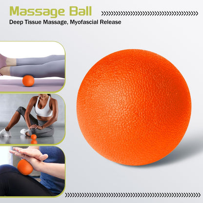 5-in-1 Foam Roller Set, Massage Roller Stick, Massage Ball, Resistance Band