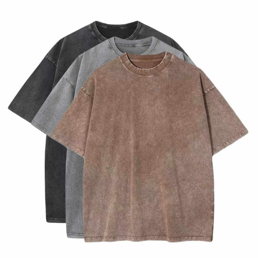 3 Pcs Men's Oversized Cotton Summer T-Shirts