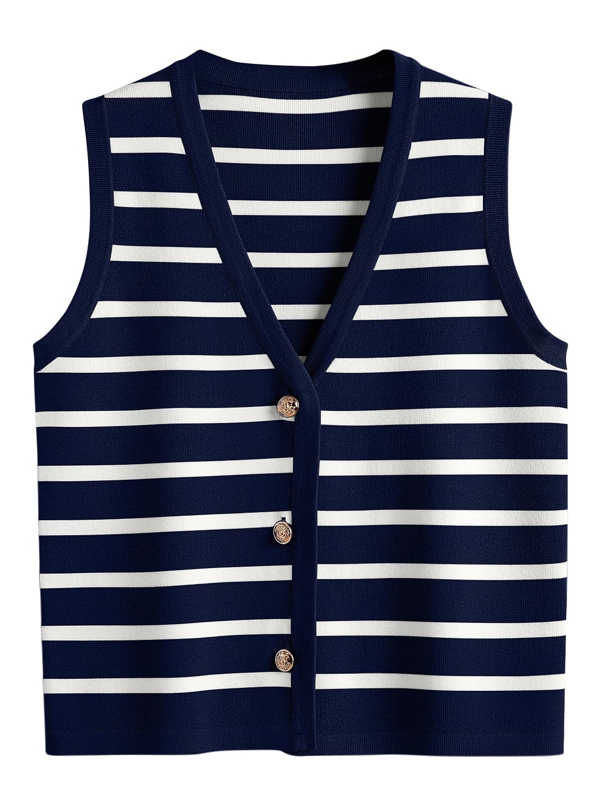 LILLUSORY Summer Vest Tops for Women, Striped Sweater Vests