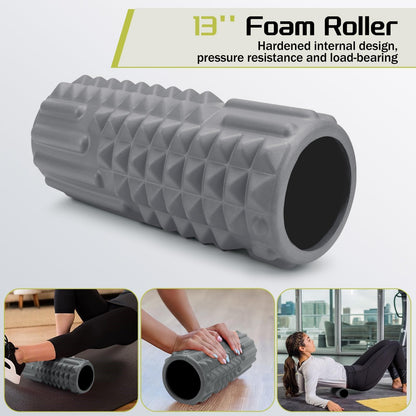 5-in-1 Foam Roller Set, Massage Roller Stick, Massage Ball, Resistance Band