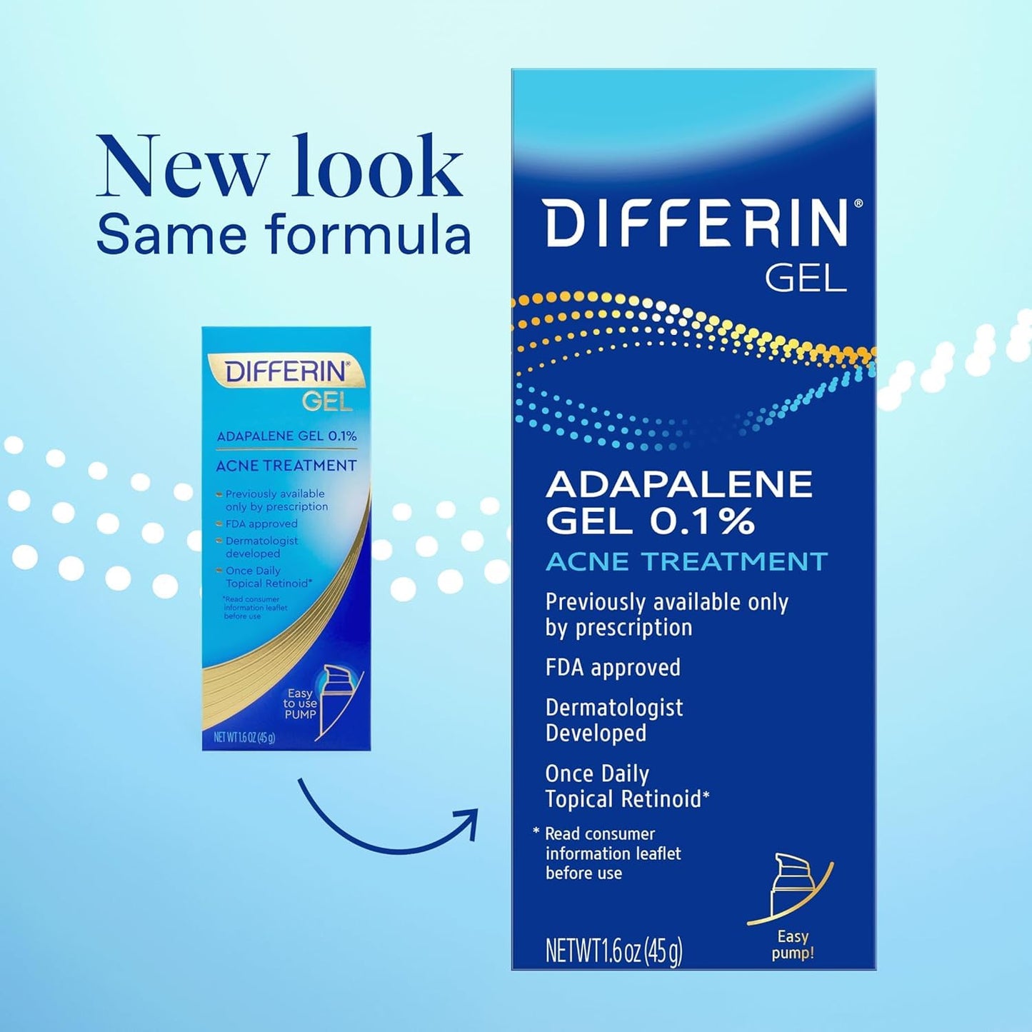 Differin Acne Treatment Gel, 45g Tube, Pack of 2 (Packaging May Vary)