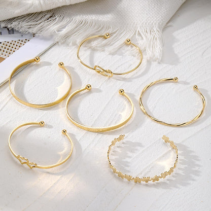 IFKM Gold Bangle Bracelets for Women, 14k Gold Plated Multi-Layer Stackable Cuff Bracelet Set