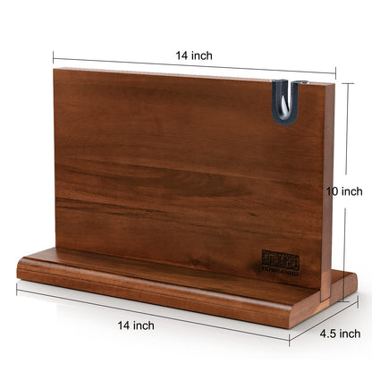 Magnetic Knife Block 14 x 10 Inches, Double Sided Magnetic Knife Holder Rack for Kitchen Counter