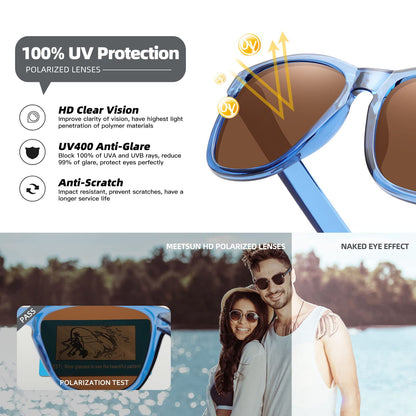 MEETSUN Polarized Sunglasses-Classic Retro Designer Style
