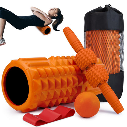 5-in-1 Foam Roller Set, Massage Roller Stick, Massage Ball, Resistance Band