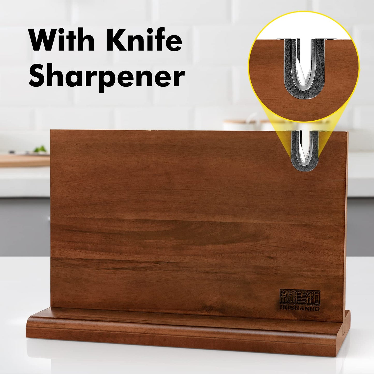 Magnetic Knife Block 14 x 10 Inches, Double Sided Magnetic Knife Holder Rack for Kitchen Counter