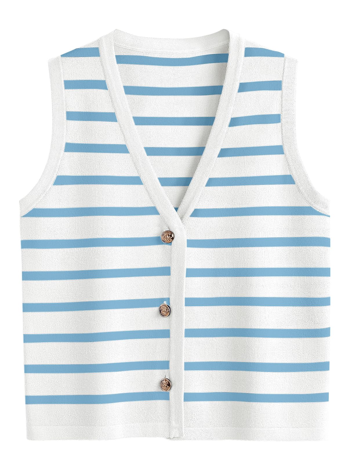 LILLUSORY Summer Vest Tops for Women, Striped Sweater Vests