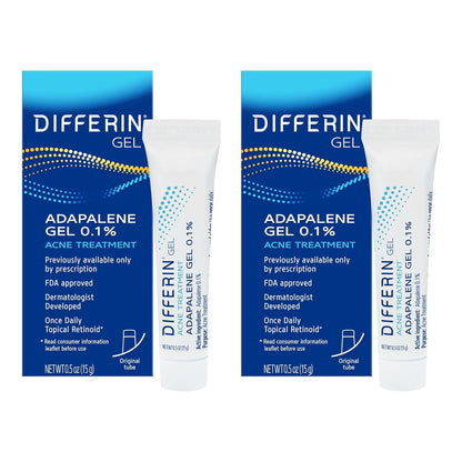Differin Acne Treatment Gel, 45g Tube, Pack of 2 (Packaging May Vary)