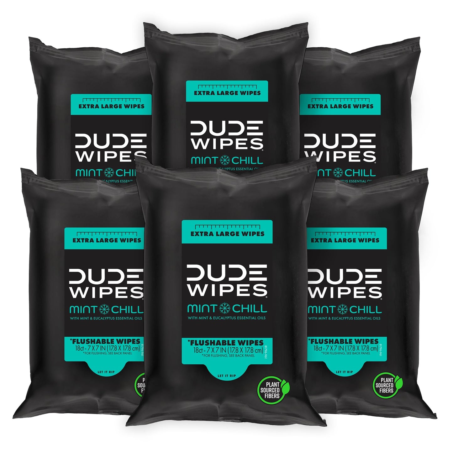 DUDE Wipes - Flushable Wipes Travel Pack - 6 Pack, 108 Wipes
