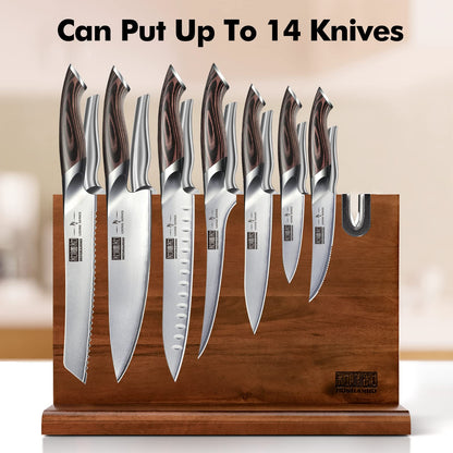 Magnetic Knife Block 14 x 10 Inches, Double Sided Magnetic Knife Holder Rack for Kitchen Counter