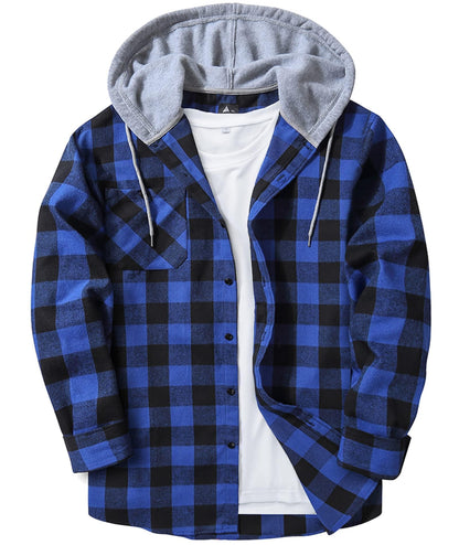 ZITY Men's Flannel Hoodie Shirts