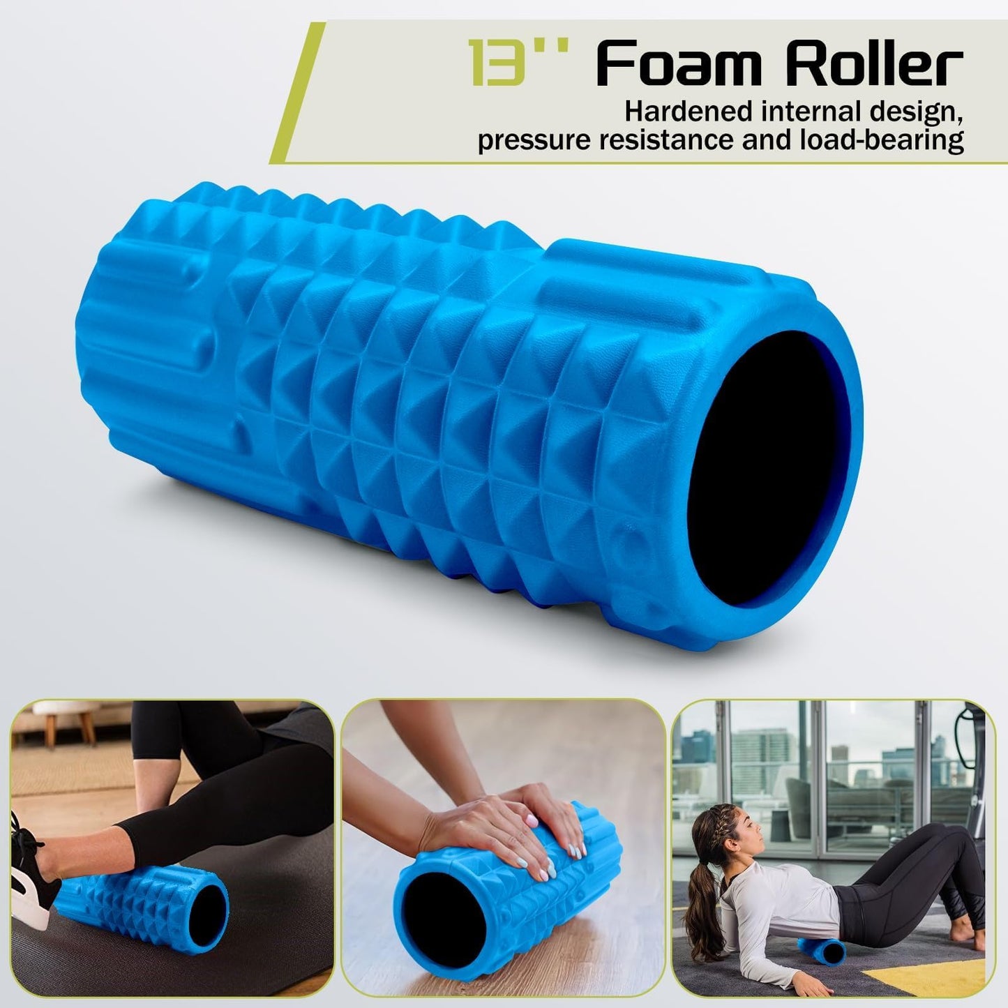5-in-1 Foam Roller Set, Massage Roller Stick, Massage Ball, Resistance Band