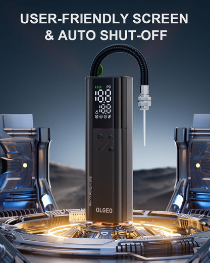 Electric Ball Pump, 16PSI Portable Air Pump with Pressure Gauge and Digital LCD Display