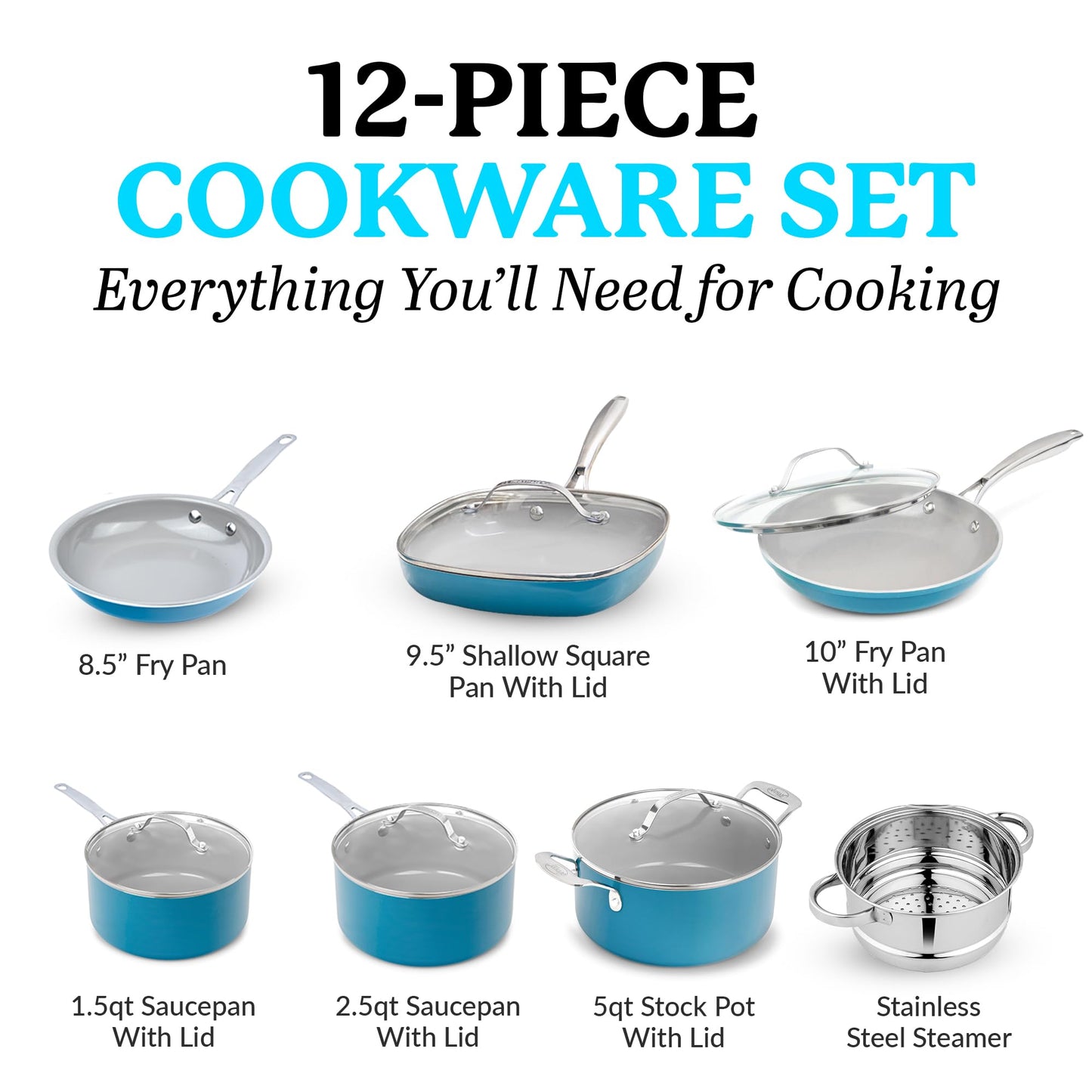 Gotham Steel Stackable Pots and Pans- Stackmaster 10 Piece Cookware Set