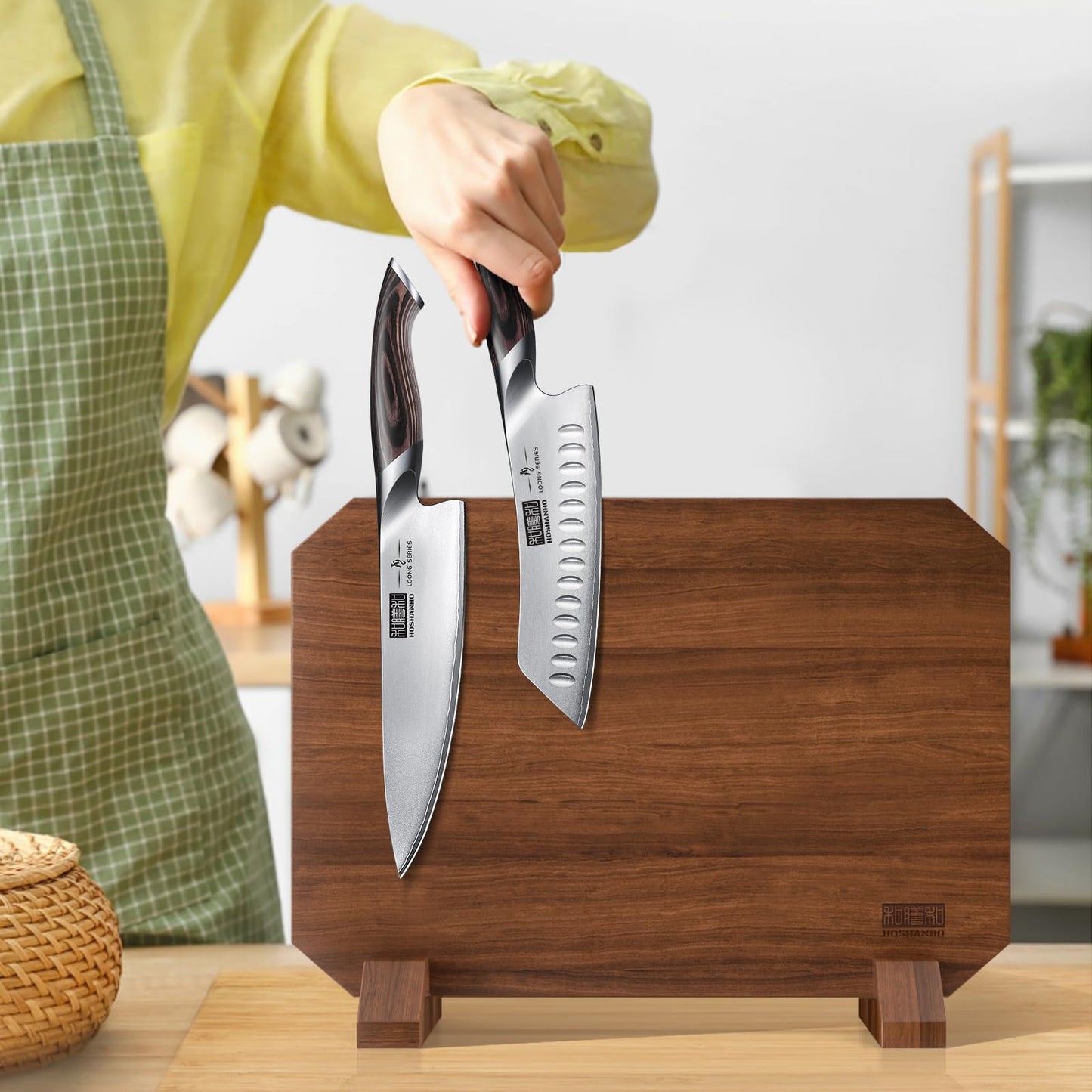 Magnetic Knife Block 14 x 10 Inches, Double Sided Magnetic Knife Holder Rack for Kitchen Counter