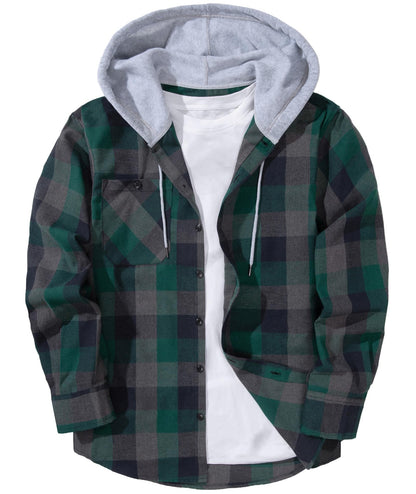 ZITY Men's Flannel Hoodie Shirts