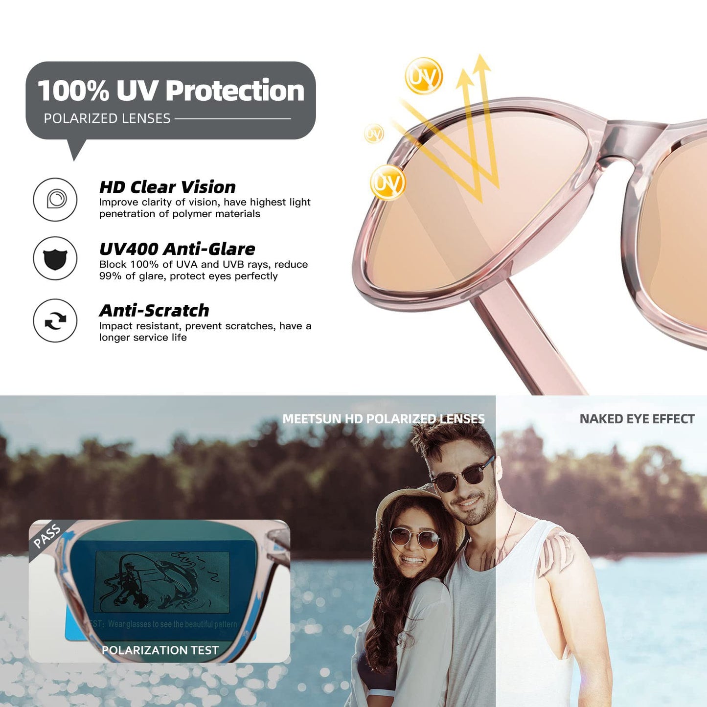 MEETSUN Polarized Sunglasses-Classic Retro Designer Style