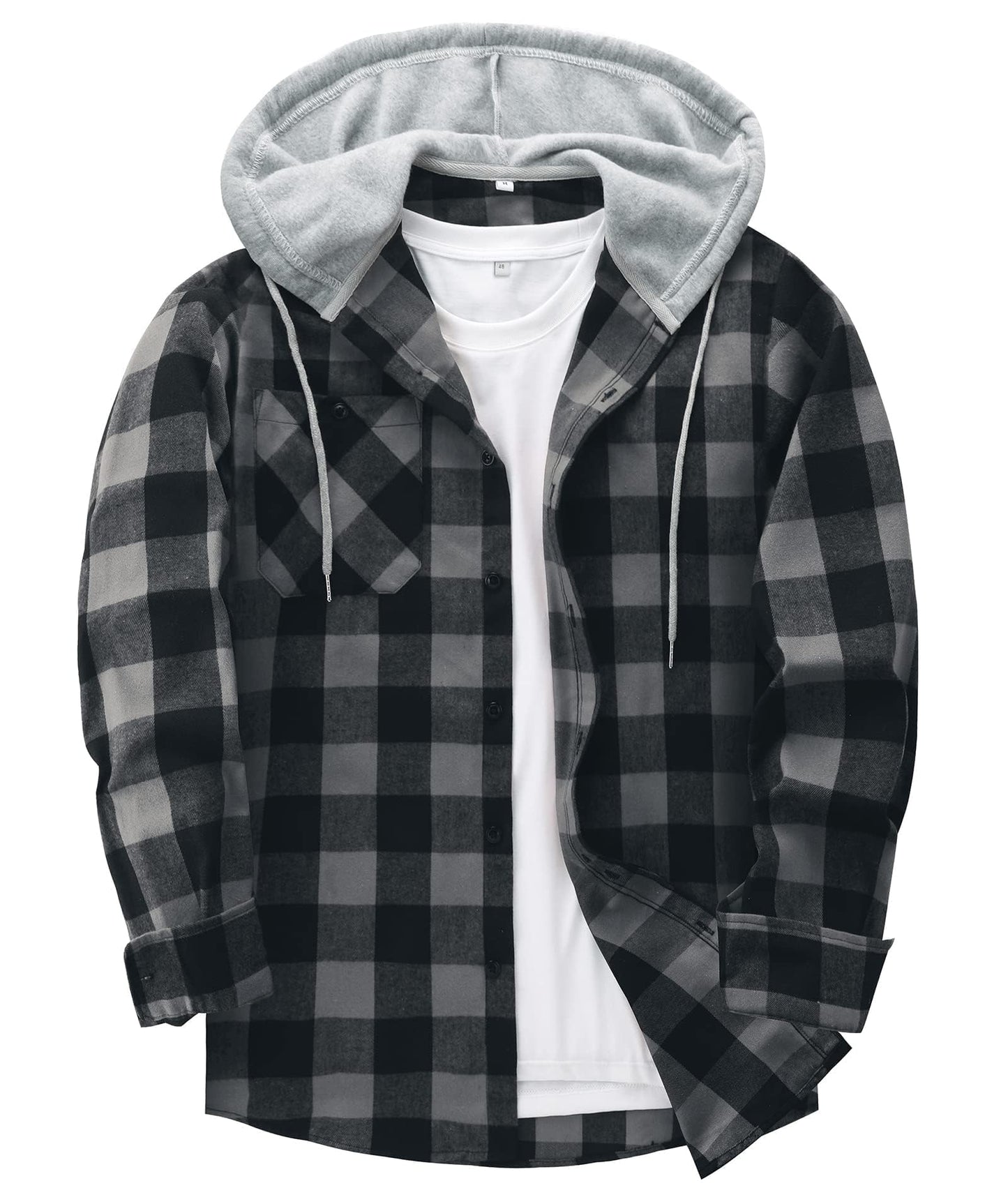 ZITY Men's Flannel Hoodie Shirts