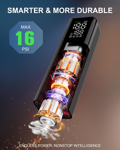 Electric Ball Pump, 16PSI Portable Air Pump with Pressure Gauge and Digital LCD Display