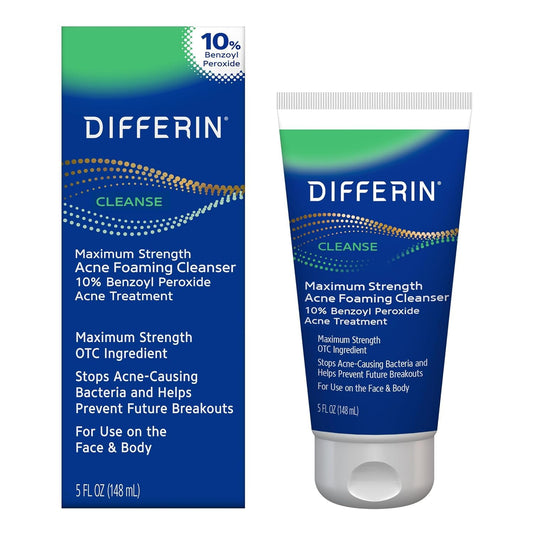 Differin Acne Face Wash with 10% Benzoyl Peroxide, 5 oz.