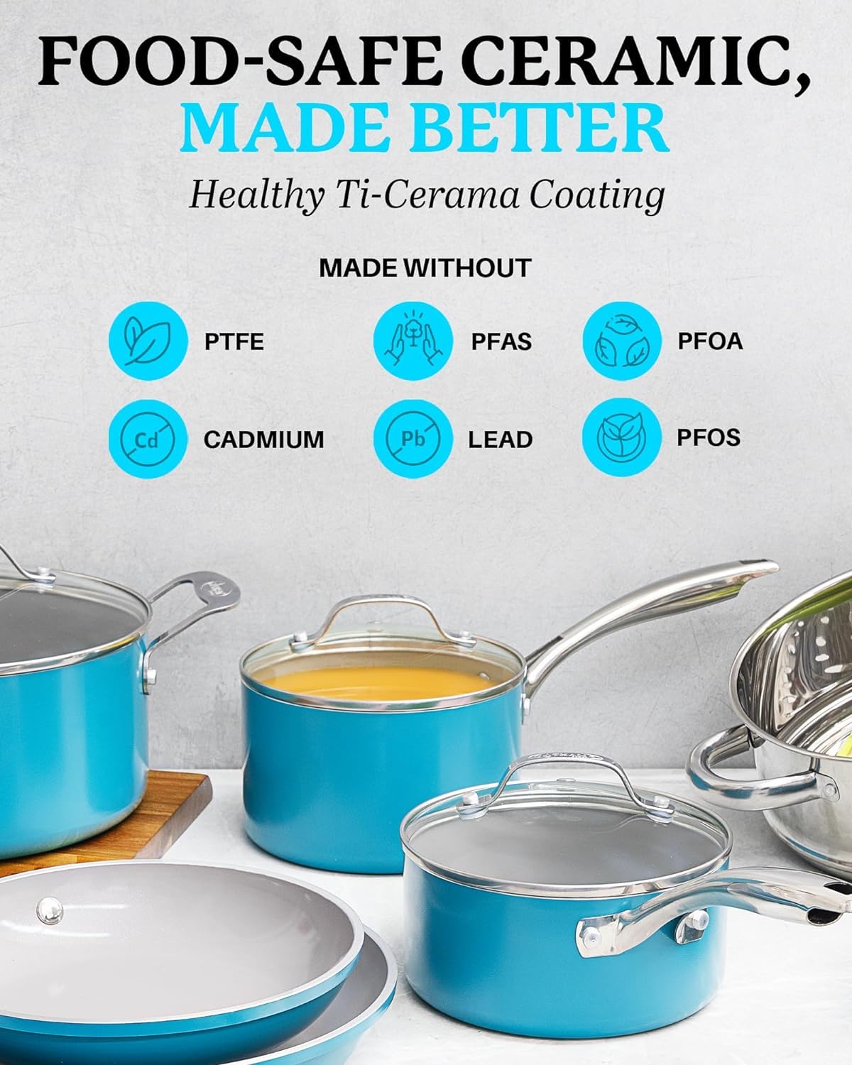 Gotham Steel Stackable Pots and Pans- Stackmaster 10 Piece Cookware Set