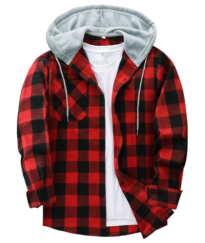 ZITY Men's Flannel Hoodie Shirts