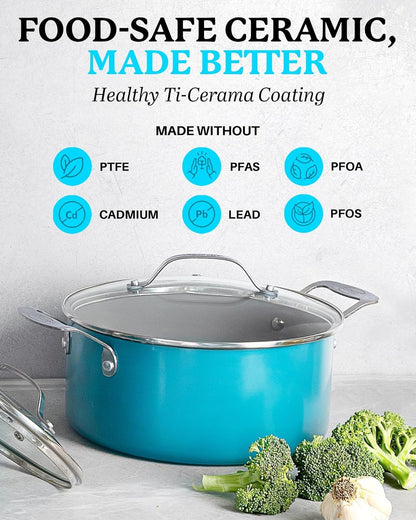 Gotham Steel Stackable Pots and Pans- Stackmaster 10 Piece Cookware Set