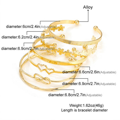 IFKM Gold Bangle Bracelets for Women, 14k Gold Plated Multi-Layer Stackable Cuff Bracelet Set