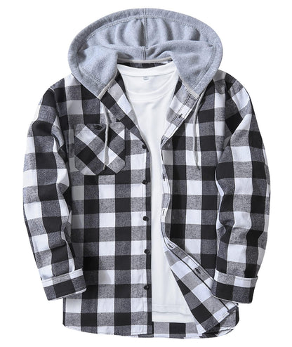 ZITY Men's Flannel Hoodie Shirts