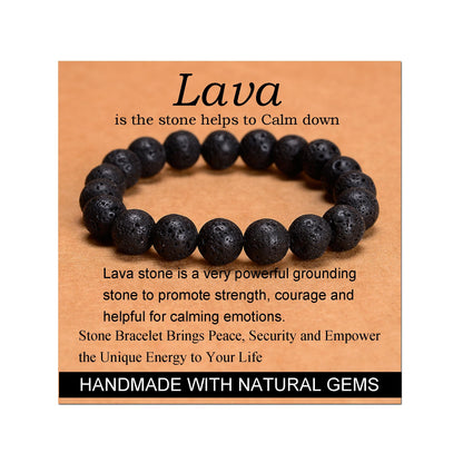 Handmade Yoga Stretch Elastic Bracelet w/ Natural Stone Crystal Healing Power Energy