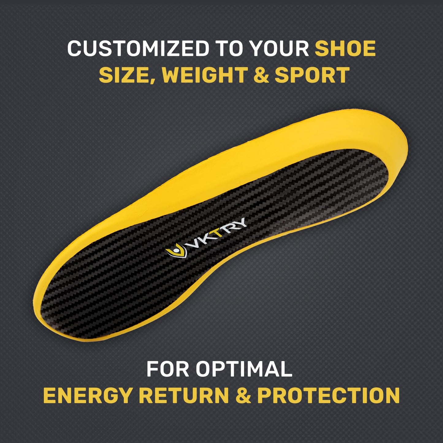 VKTRY Gold Carbon Fiber Performance Insoles –Customized Inserts
