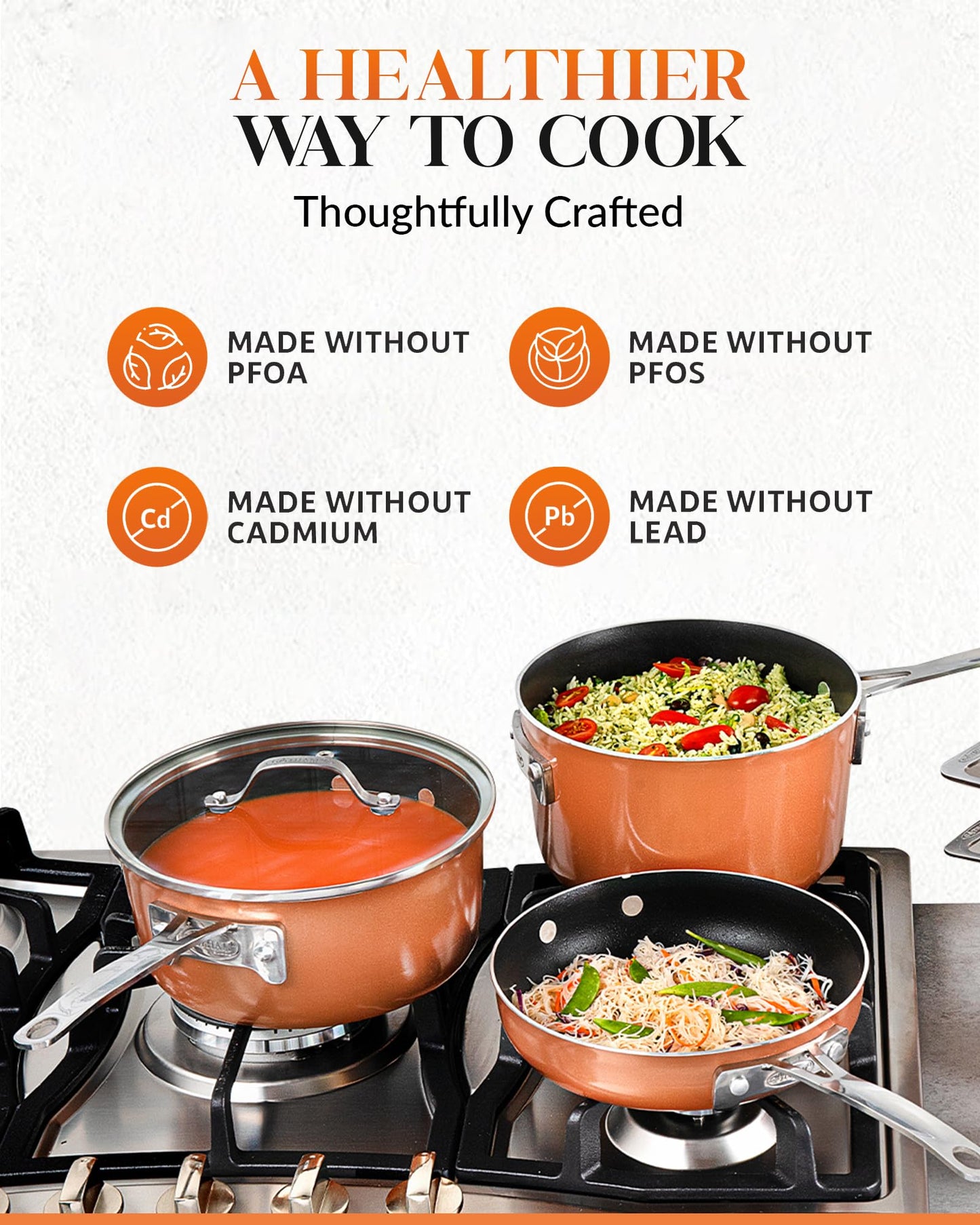 Gotham Steel Stackable Pots and Pans- Stackmaster 10 Piece Cookware Set