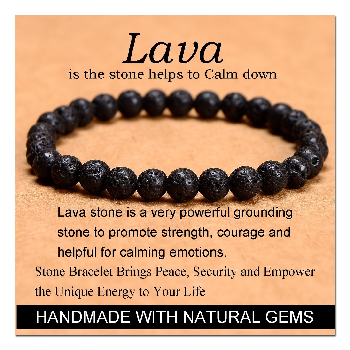 Handmade Yoga Stretch Elastic Bracelet w/ Natural Stone Crystal Healing Power Energy