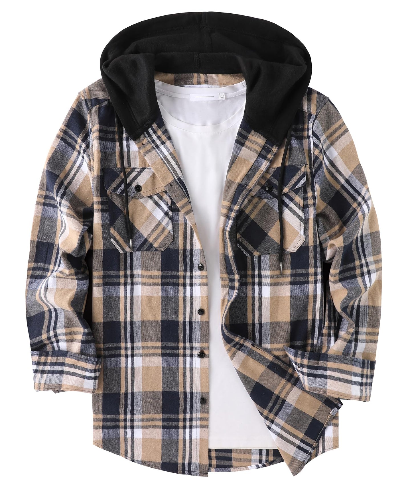 ZITY Men's Flannel Hoodie Shirts