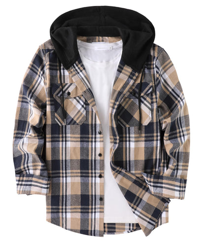 ZITY Men's Flannel Hoodie Shirts
