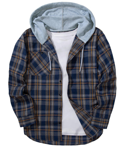 ZITY Men's Flannel Hoodie Shirts