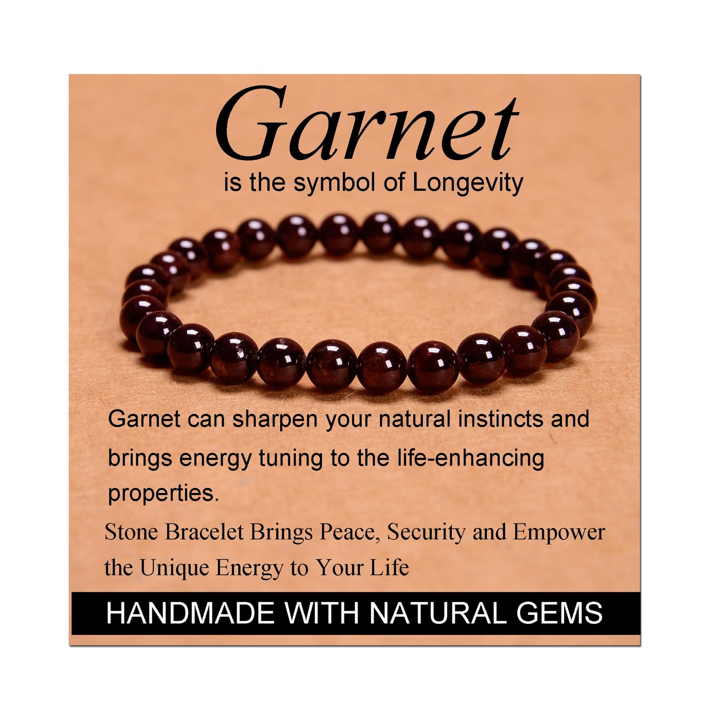 Handmade Yoga Stretch Elastic Bracelet w/ Natural Stone Crystal Healing Power Energy