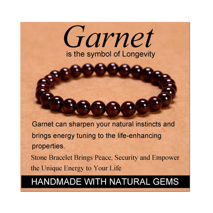 Handmade Yoga Stretch Elastic Bracelet w/ Natural Stone Crystal Healing Power Energy