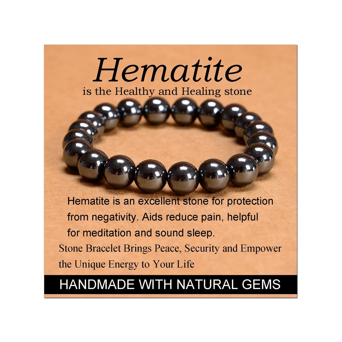 Handmade Yoga Stretch Elastic Bracelet w/ Natural Stone Crystal Healing Power Energy