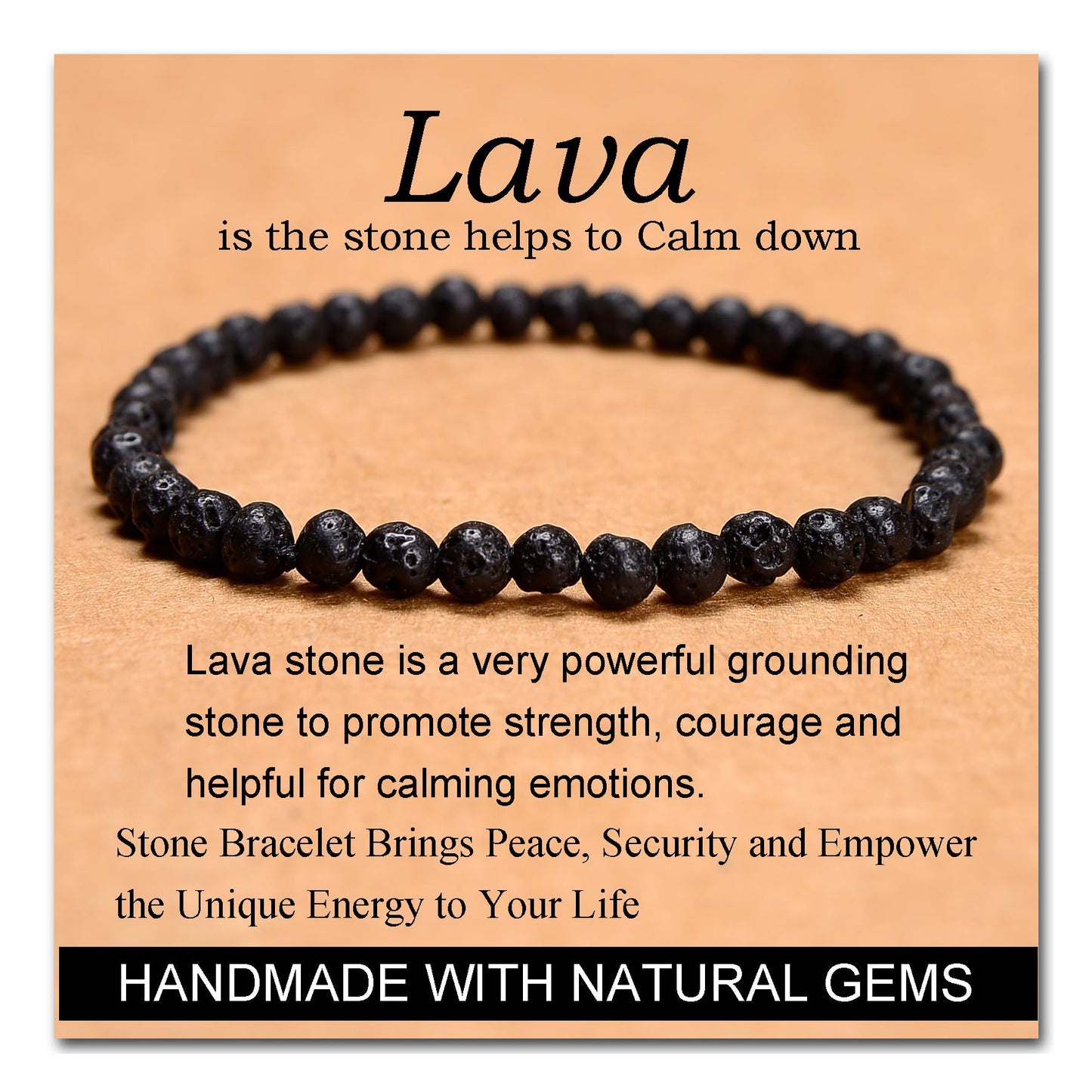 Handmade Yoga Stretch Elastic Bracelet w/ Natural Stone Crystal Healing Power Energy