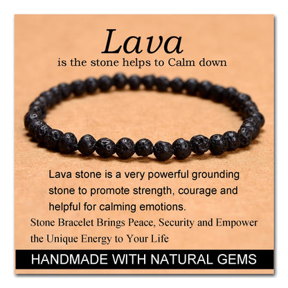 Handmade Yoga Stretch Elastic Bracelet w/ Natural Stone Crystal Healing Power Energy